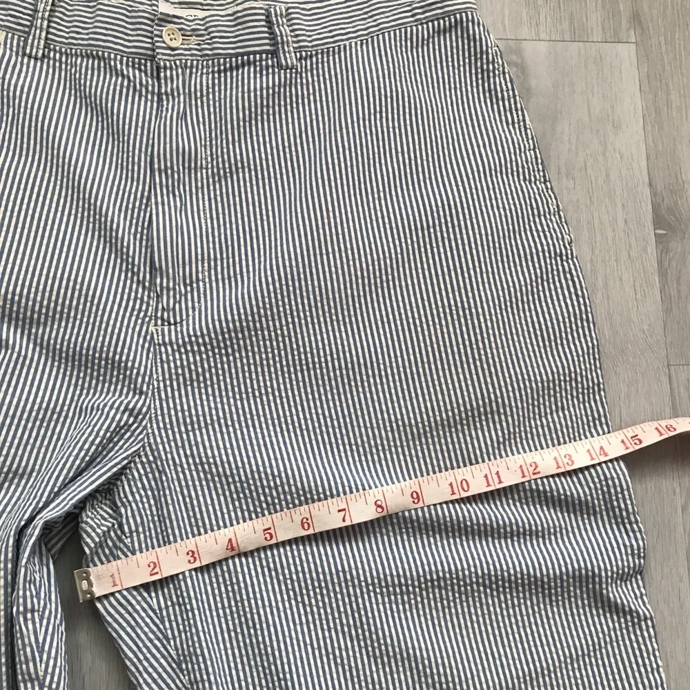 J CREW BLUE SEERSUCKER TROUSER PANT STRAIGHT LEG MENS 38